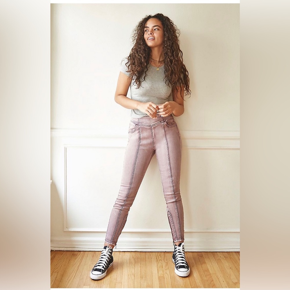 Free People Curvy Mercury Skinny Lilac Jeans Size 33